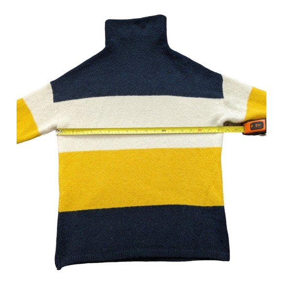 C & C California Women's Knit Wool blend Long Sleeve Turtleneck Sweater Striped - Picture 9 of 13